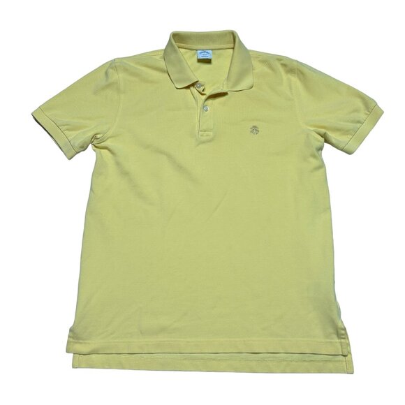 Brooks Brothers Polo Shirt Mens Large Yellow Short Sleeve Slim Fit Casual - Picture 1 of 5